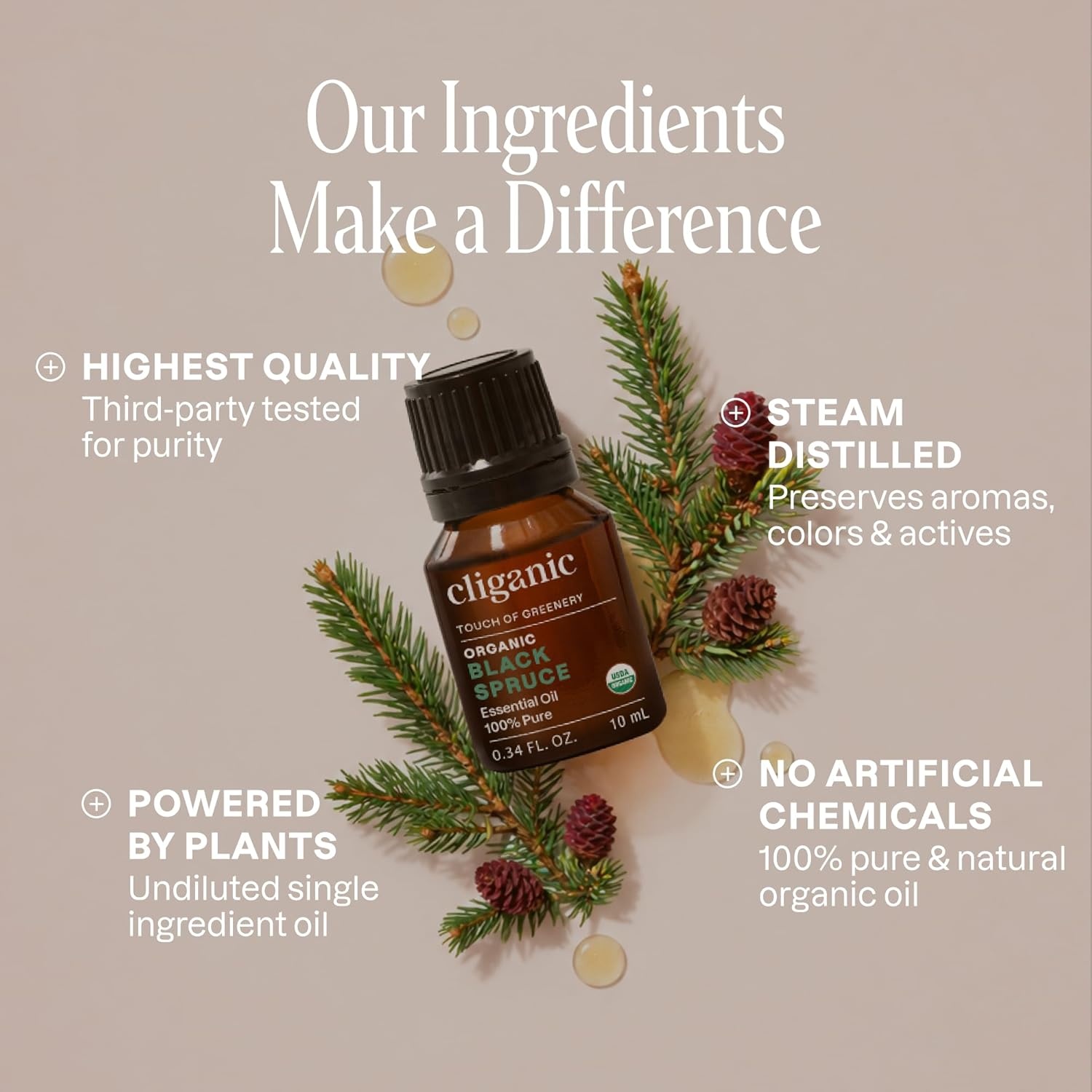 image:imageCliganic May Chang Essential Oil 100 Pure Natural for Aromatherapy NonGMO Verified033 Fl Oz Pack of 1
