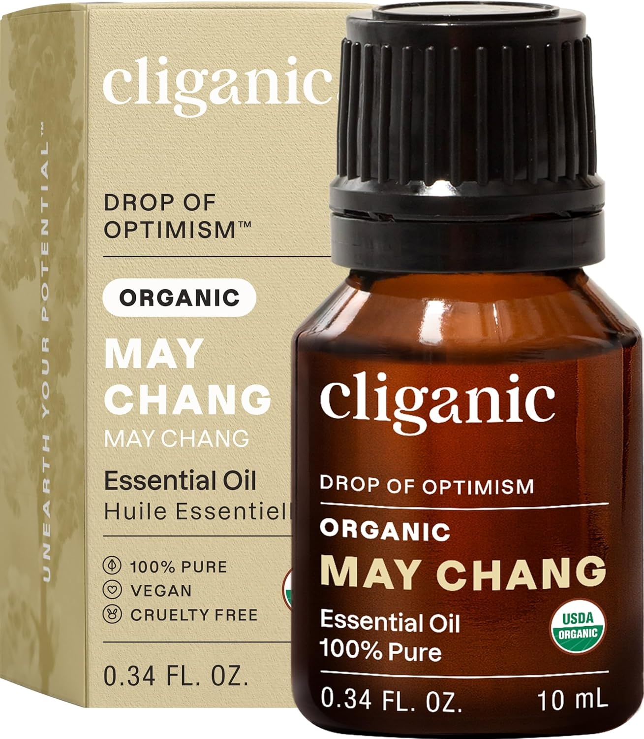 image:imageCliganic May Chang Essential Oil 100 Pure Natural for Aromatherapy NonGMO Verified033 Fl Oz Pack of 1