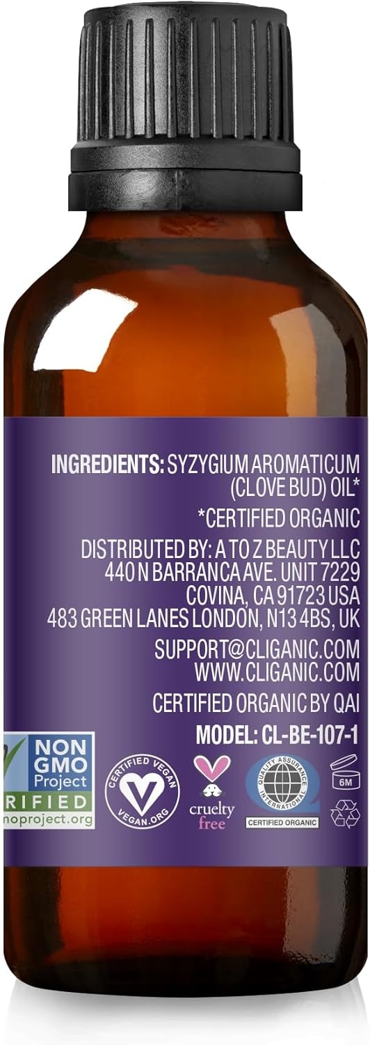 image:imageCliganic May Chang Essential Oil 100 Pure Natural for Aromatherapy NonGMO Verified1 Fl Oz Pack of 1