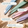 Cliganic Professional Eyebrow Tweezers Slant Tip – Precision for Men & Women, Stainless Steel Best for Plucking Chin Facial Hair(Assorted)