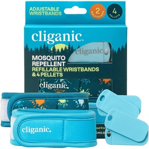 Cliganic Mosquito Repellent Refill Pack (6 Pellets) for Cliganic Wristbands – Natural DEET-Free, Essential Oil Infused(2 Count (Pack of 1))