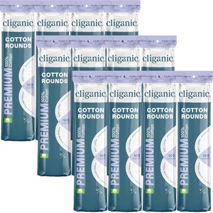 Cliganic Premium Cotton Rounds for Face (Bulk 1200 Count) Makeup Remover Pads, Hypoallergenic, Lint-Free | 100% Pure Cotton(100 Count (Pack of 12))
