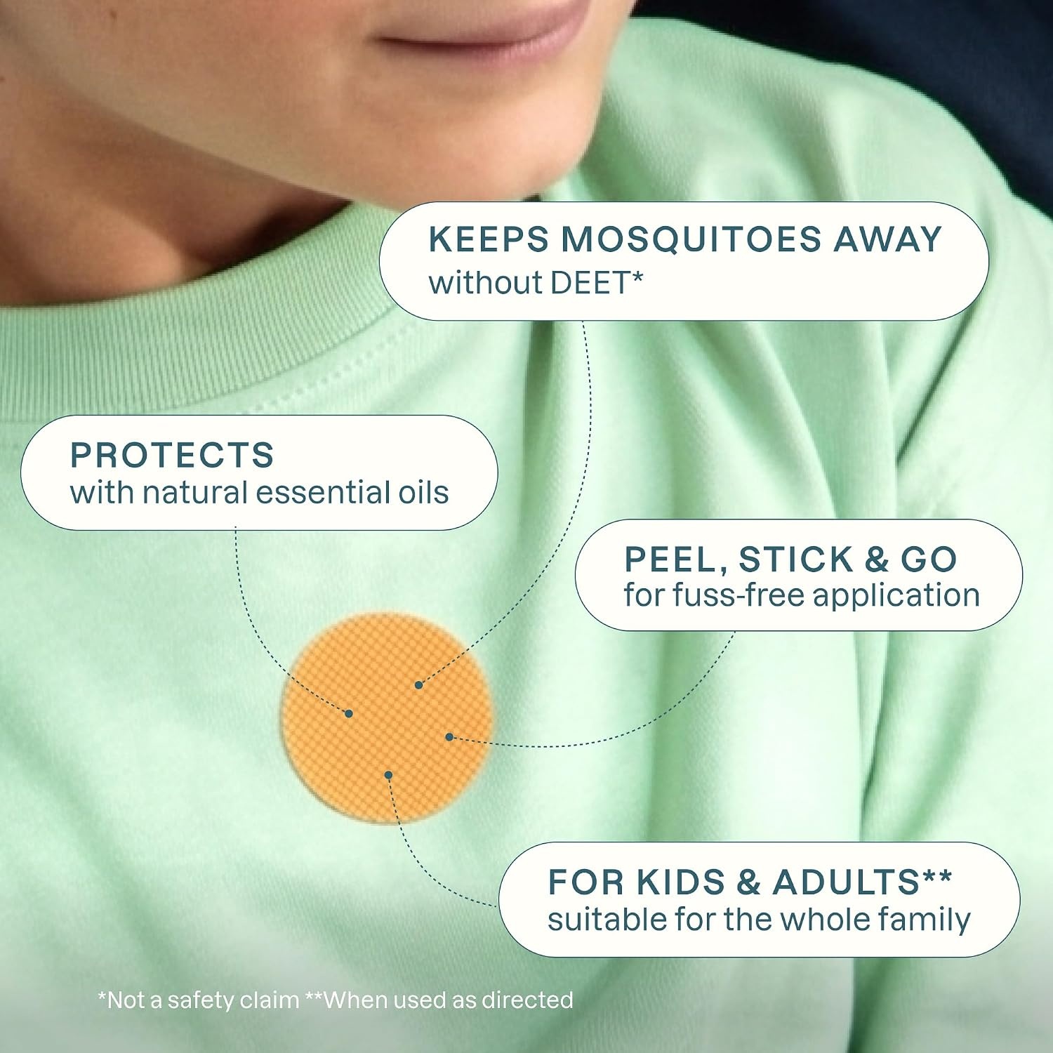 image:imageCliganic Mosquito Repellent Stickers for Kids amp Adults Bug Patches 80 Pk90 Count Pack of 1