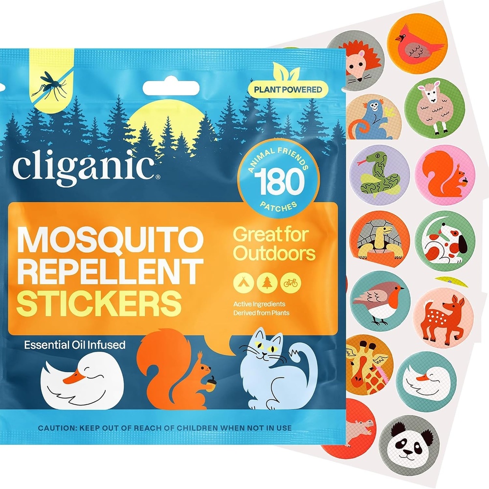 image:imageCliganic Mosquito Repellent Stickers for Kids amp Adults Bug Patches 80 Pk180 Count Pack of 1