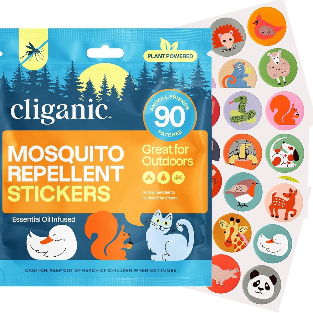 image:imageCliganic Mosquito Repellent Stickers for Kids amp Adults Bug Patches 80 Pk90 Count Pack of 1