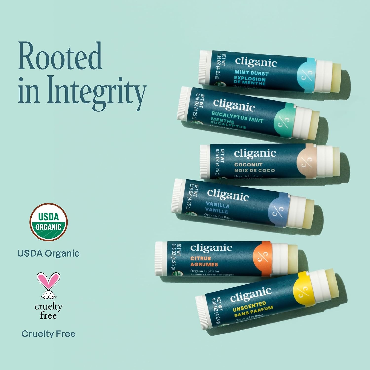 image:imageCliganic Organic Lip Balm Set 12 Daily Delights Advent CalendarRainforest Fresh